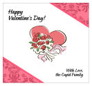 Happy Valentines Day Valentine Day Big Square Labels 3.5x3.25